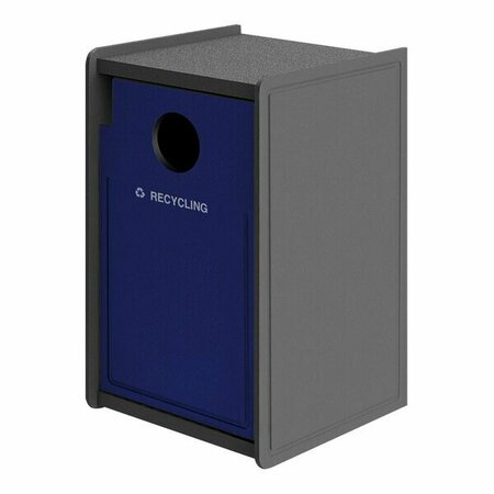 COMMERCIAL ZONE CZ 71SLFR32-02151 30 Gal Gray/Blue Single-Stream Side Load Recycling Receptacle 278FTRCTLGB